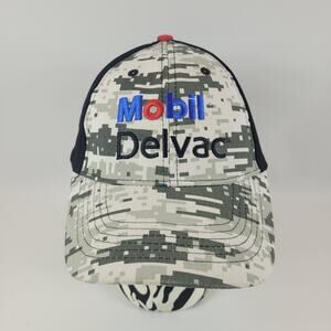 Mobil Delvac Strap Back Hat Cap Black Adjustable TA Truck Service Oil